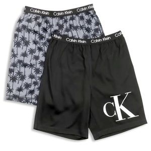 CALVIN KLEIN Boys Mens Boxers Briefs Shorts Set Black CK Logo Palm Angels Trees